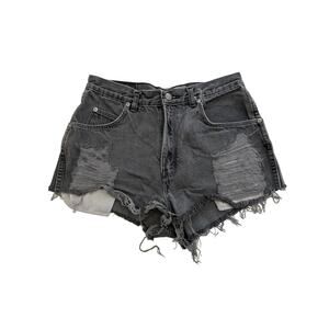 Furst of a Kind - Distressed Ripped Cut Off Shorts in Faded Black